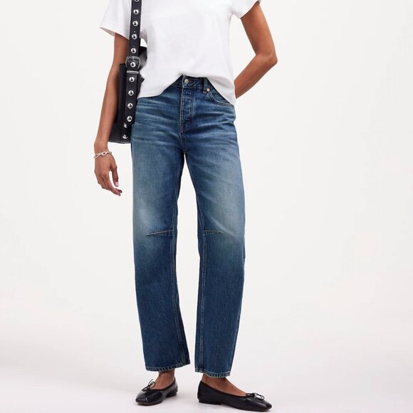 NWT: Madewell Darted Barrel-Leg Jean - Picture 1 of 16